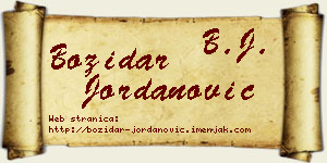 Božidar Jordanović vizit kartica